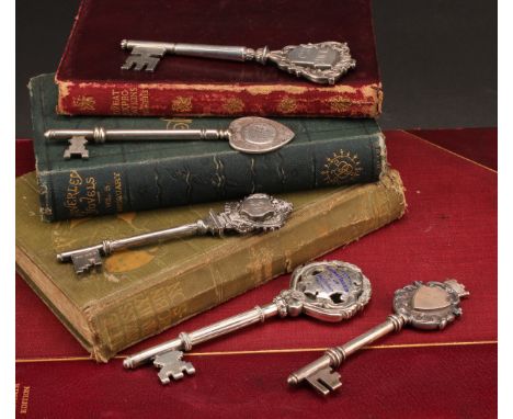 Copoclephily - an Edwardian silver and enamel presentation key, Presented to Alderman R Dalgleish DL, JP., by Edward Shelbour