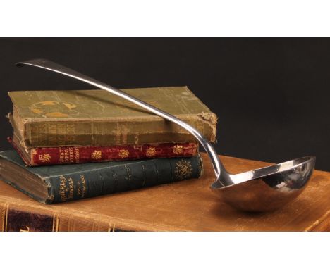 A George III silver Old English pattern soup ladle, 37cm long, Edinburgh 1773