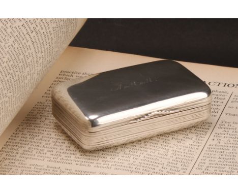 A 19th century Swedish silver rounded rectangular snuff box, hinged cover, 7cm wide, date code for 1898