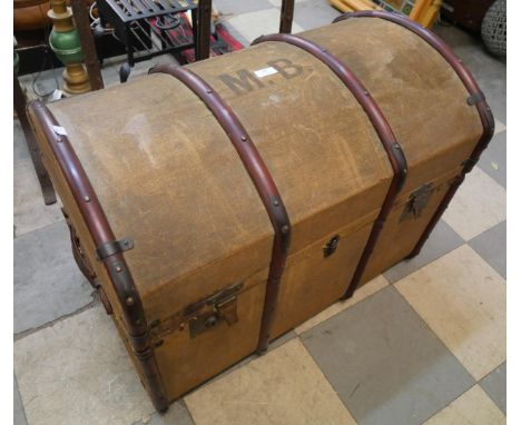 A steamer trunk 