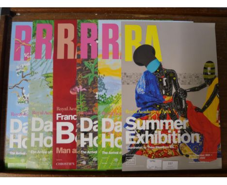 A set of four David Hockney Royal Academy exhibition posters, The Arrival of Spring, Normandy 2020 and a Francis Bacon exhibi