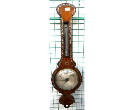 A mother of pearl inlaid barometer 