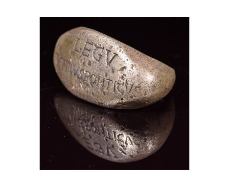 CA. 100 - 300 AD. Rare Ancient Roman legionary silver ring; composed of a D-shaped hoop; forming a large elliptical bezel; in