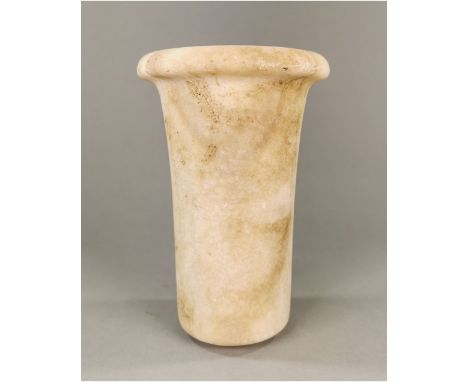 Ca. 2700 – 2200 BC. Superb Egyptian Old Kingdom / Bactrian Alabaster Jar. An alabaster jar, translucent in light, with beauti