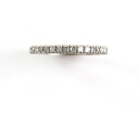 Diamond full eternity ring, claw set with single cut diamonds, estimated total weight 0.80 carats, mounted in platinum, ring 