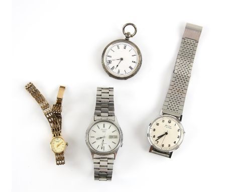 Bulova, a Gentleman's Electron, wristwatch in stainless steel case, the signed white dial with Arabic numeral hour markers wi