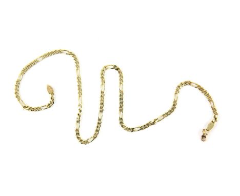 Gold Figaro link chain, 42cm in length, stamped 14 ct with a parrot clasp stamped 9 ctCondition Report:  Gross weight 14.2 gr