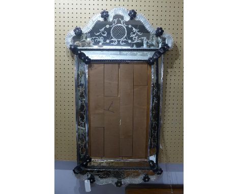 A Venetian style mirror frame, 111 x 65cm 