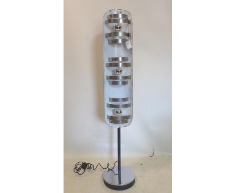A 1960/70's floor standing lamp, with 3 lights and enamel shade, H.146cm 