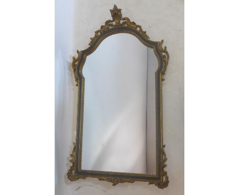 A Rococo style gilt pier mirror with shell finial, 104 x 61cm 