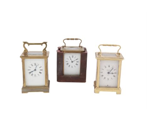 A FRENCH EIGHT DAY BAYARD CARRIAGE CLOCK; together with two similar examples. (3)