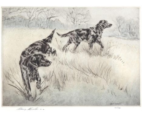 MARY WALLACE AFTER HENRY WILKINSON (20TH/ 21ST CENTURY)Pointers in an open landscapeEtching, 26 x 35cmSigned and numbered 112