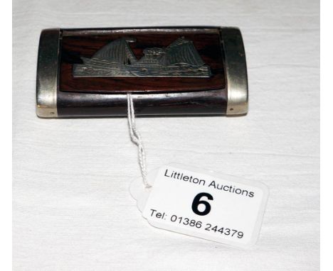 Treen and silver mounted snuff box