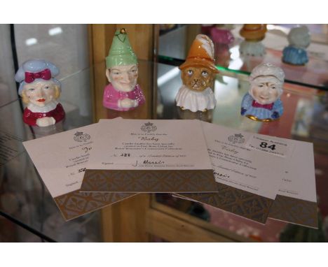 4 Royal Worcester candle snuffers with certificates