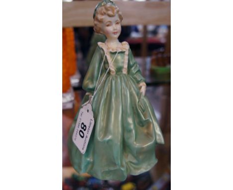 Royal Worcester 'Grandmother's Dress' in Green with gilt highlights by F.G.Doughty