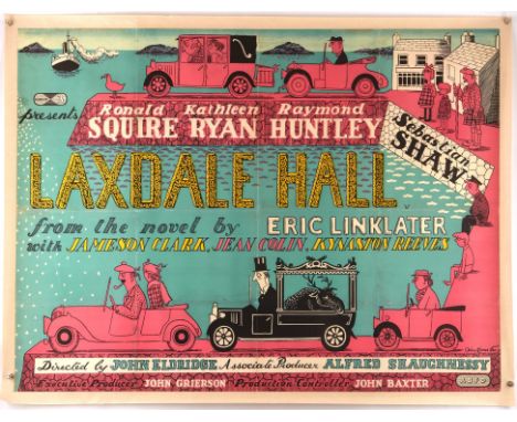 Laxdale Hall (1952), British Quad Linen Backed Film Poster, for this classic Ealing comedy, artwork by Osbert Lancaster, was 
