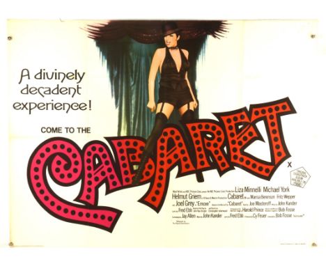 Cabaret (1972), British Quad Film Poster, starring Liza Minnelli, folded, 30 x 40 inches  Condition Report:  Good condition, 