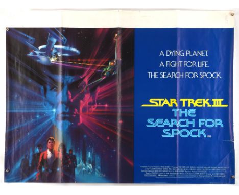Star Trek III: The Search for Spock (1984), British Quad Film Poster, artwork by Bob Peak, was folded now rolled, 30 x 40 inc