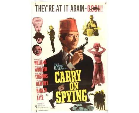 Carry on Spying (1964), British One Sheet Film Poster for the James Bond spoof, artwork by Tom Chantrell, folded, 27 x 40 inc