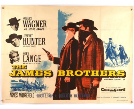 The James Brothers (AKA The True Story of Jesse James) (1957), British Quad Film Poster, folded, 30 x 40 inches Condition Rep