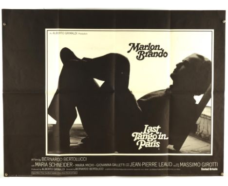Last Tango in Paris (1973), British Quad Film Poster, starring Marlon Brando, folded, 30 x 40 inches Condition Report:  Very 
