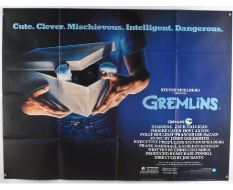 Gremlins (1984), British Quad Film Poster, artwork by John Alvin, folded, 30 x 40 inches Condition Report:  Very good conditi