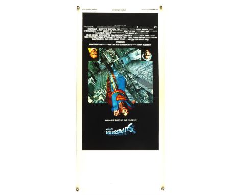 Collection of 7 Superman Italian Locandinas for Superman (1978) (x2), Superman III (1983) (x3), Superman IV (1987), Supergirl
