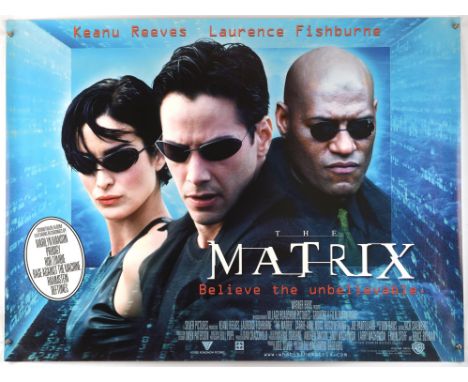 The Matrix (1999), British Quad Film Poster for the sci-fi action film, unfolded, 30 x 40 inches Condition Report:  Excellent