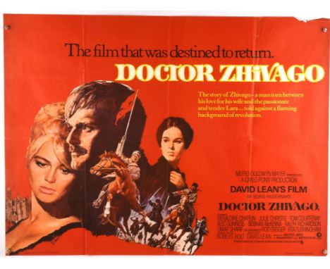 Doctor Zhivago (1965 RR), British Quad Film Poster, artwork by Howard Terpning, this being a later 1970s re-release, folded, 
