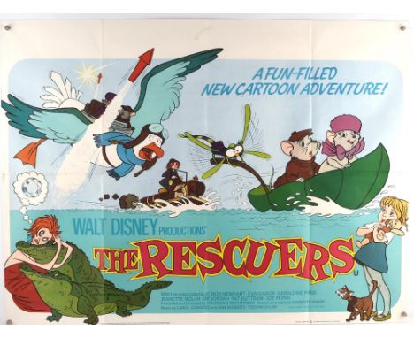 The Rescuers (1977) British Quad Film Poster, this being the full colour first release poster for the classic Walt Disney ani