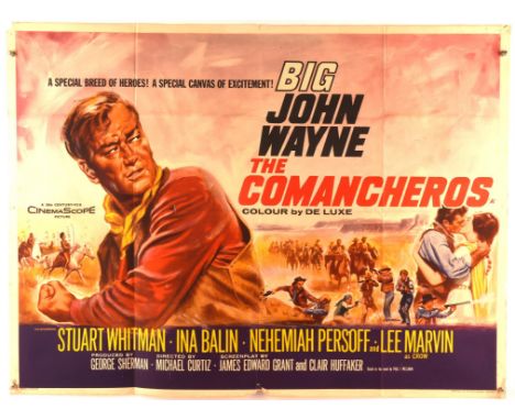 Collection of 5 Western British Quad Film Posters for The Comancheros (1961) (1962 1st release), Bad Day at Black Rock (1954)