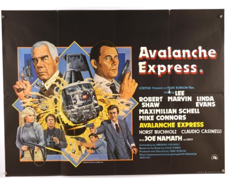 Collection of 10 Film Posters, British Quads for Avalanche Express (1979), The Wicked Lady (1983), Sea Wolves (1980), The Sli