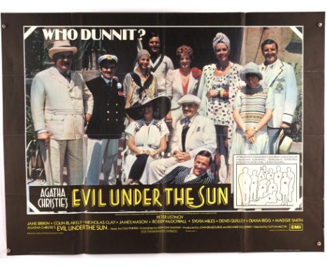 Evil Under the Sun (1982), British Quad Film Poster for the adaptation of the Agatha Christie story, folded, 30 x 40 inches C