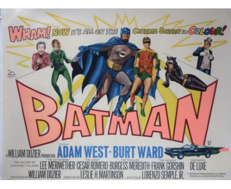 Batman: The Movie (1966) Linen Backed British Quad Film Poster for the first film appearance of the super hero on the big scr