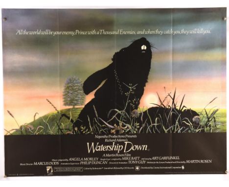 Watership Down (1978), British Quad Film Poster for the animation based on the Richard Adams story, folded, 30 x 40 inches Co