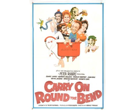 Carry on Round the Bend (1971) / Carry OnAt Your Convenience, British One Sheet Film Poster, artwork by Arnaldo Putzu, folded