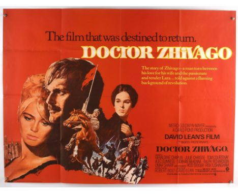 Doctor Zhivago (1965 RR), British Quad Film Poster, artwork by Howard Terpning, this being a later 1970s re-release, folded, 