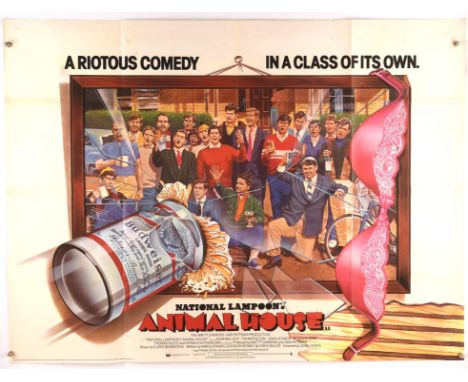 Animal House (1978), British Quad Film Poster for the National Lampoon comedy, folded, 30 x 40 inches Condition Report:  Very