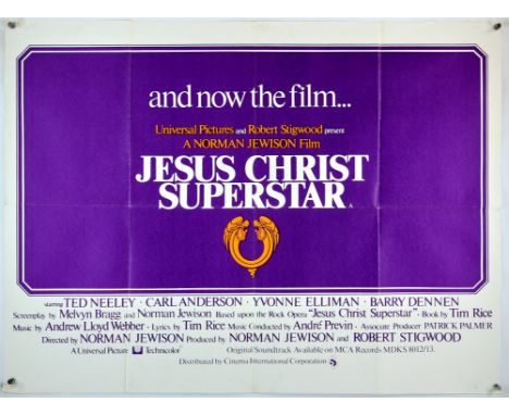 Jesus Christ Superstar (1973), British Quad Film Poster, 30 x 40 inches, folded  Condition Report:  Good condition, pinholes,