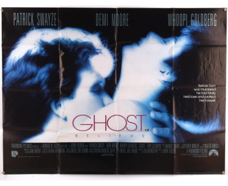 Ghost (1990), British Quad Film Poster, double sided, folded, 30 x 40 inches Condition Report:  Fair condition, creasing, sur