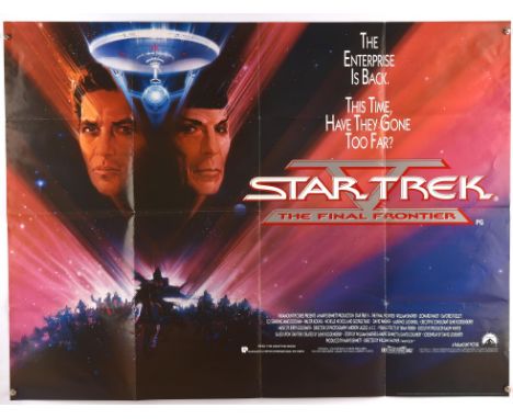 Star Trek V: The Final Frontier (1989), British Quad Film Poster, artwork by Bob Peak, folded, 30 x 40 inches Condition Repor