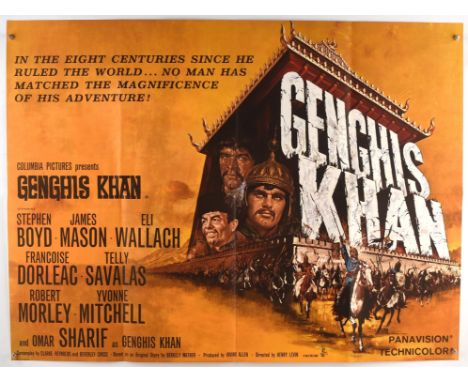 Collection of 5 British Quad Film Posters from the 1950s/60s including the historical drama Genghis Khan (1965), starring Oma
