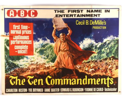 Collection of 12 British Quad Film Posters for The Ten Commandments (1956) (RR-1960s), Emperor of the North (1973), The Day o