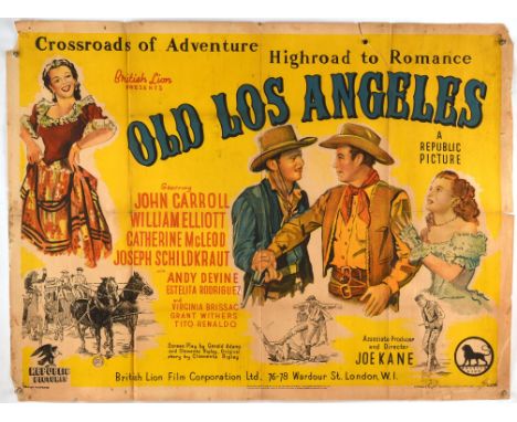 Collection of 5 1950s/60s British Quad Film Posters for Old Los Angeles (1948), The Light Touch (1951), Squad Car (1960), The