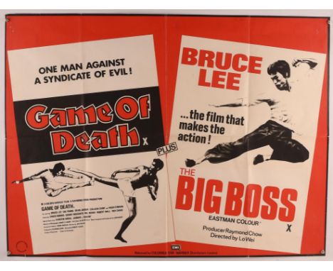 Game of Death (1978) / The Big Boss (1971), British Quad Double Bill Film Poster showcasing the Bruce Lee movies, this being 