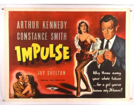 Impulse (1954), British Quad Linen Backed Film Poster for the British crime drama from Eros films, was folded now backed, 30 