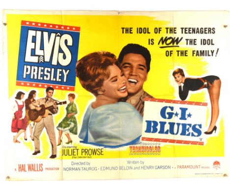 G.I. Blues (1960), British Quad Film Poster for the Elvis Presley military musical, folded, 30 x 40 inches Condition Report: 