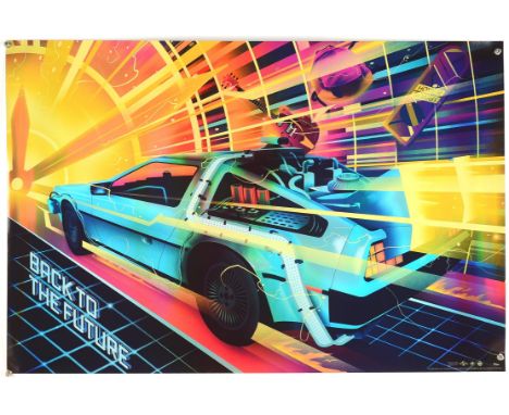 Back to the Future (1985), Lithograph Print, Foil Variant, released by Vice Press, artwork by Arno Kiss, hand numbered 22/150