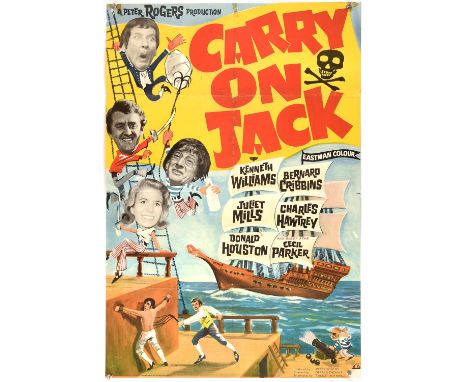Carry on Jack (1964), British One Sheet Film Poster, folded, 27 x 40 inches Condition Report:  Good condition, old tape burns