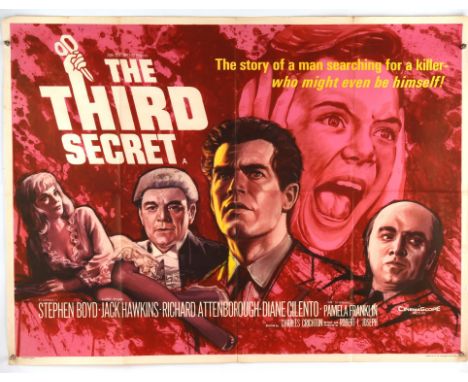 The Third Secret (1964), British Quad Film Poster, artwork by Tom Beauvais, folded, 30 x 40 inches 
